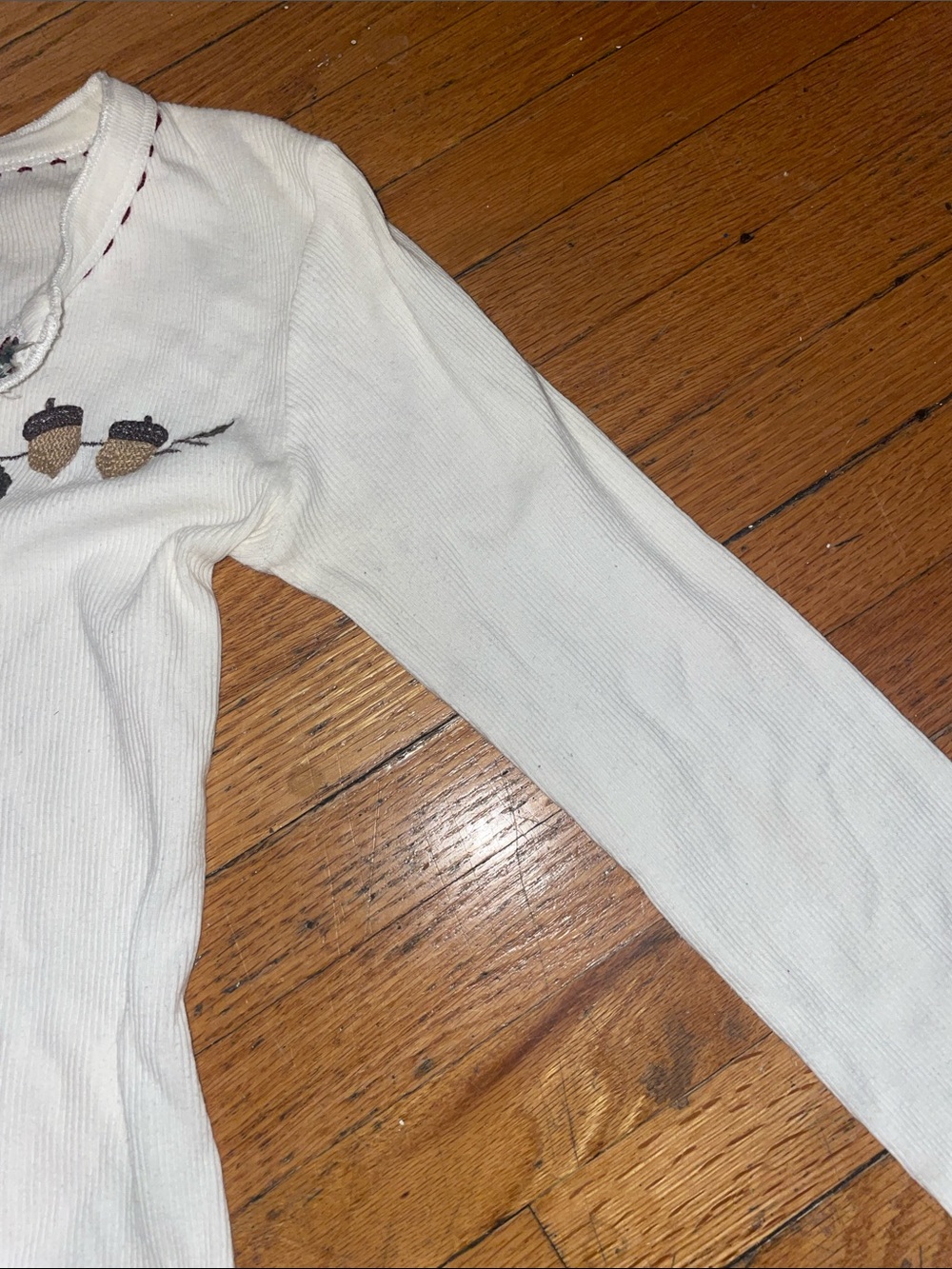 ♡ Cottage-core White Ribbed Top - Picture 7 of 8
